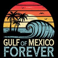Gulf Of Mexico Forever Wave Surfing Tropical Women's Crop Top Tee