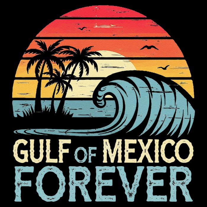 Gulf Of Mexico Forever Wave Surfing Tropical Women's Crop Top Tee