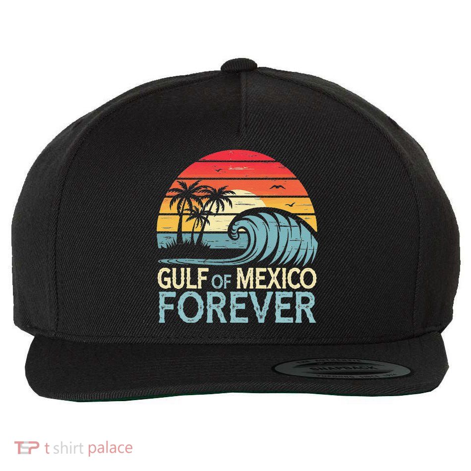 Gulf Of Mexico Forever Wave Surfing Tropical Wool Snapback Cap