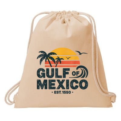 Gulf Of Mexico Est. 1550 Tropical Beach Travel Souvenir Drawstring Bag