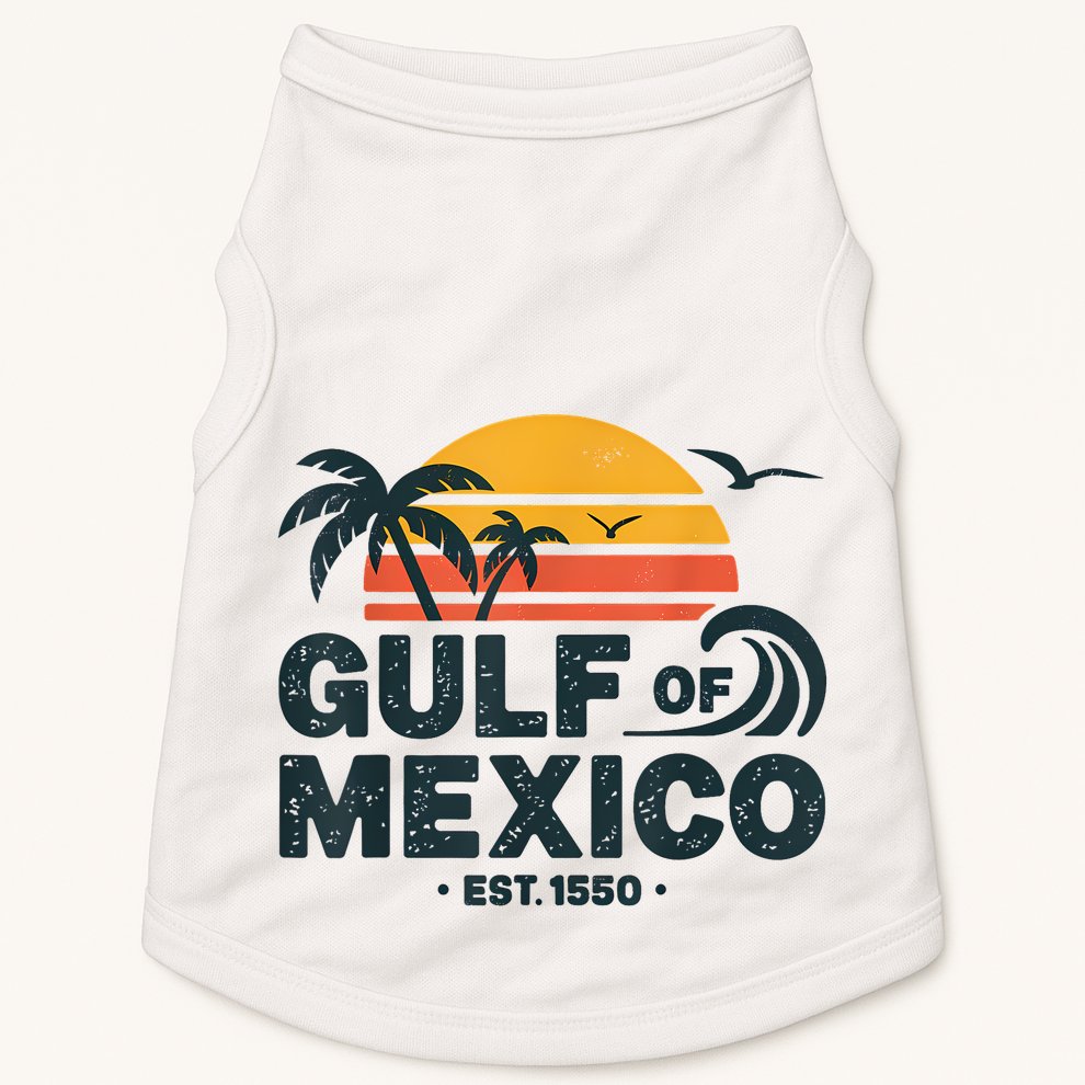 Gulf Of Mexico Est. 1550 Tropical Beach Travel Souvenir Doggie Tank