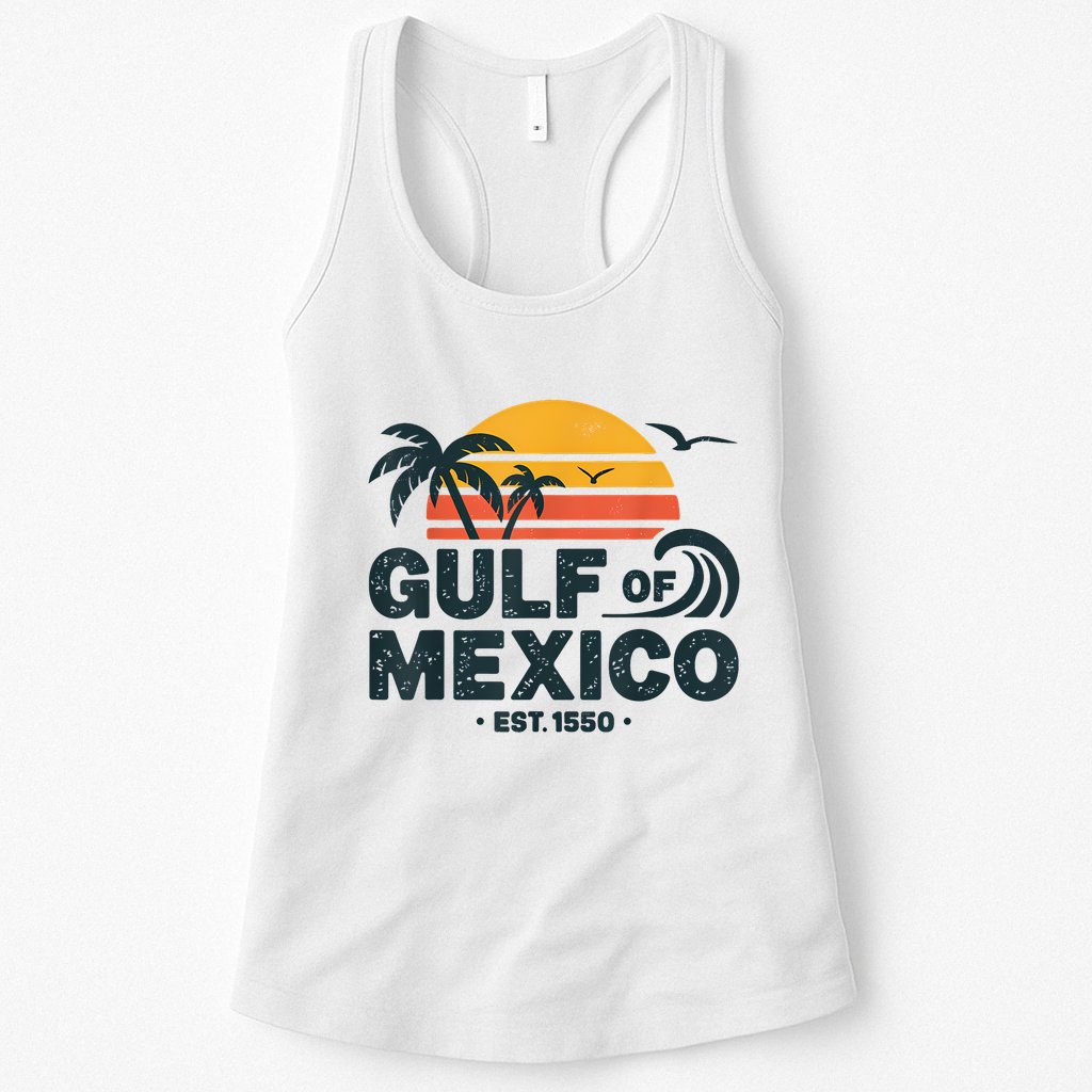 Gulf Of Mexico Est. 1550 Tropical Beach Travel Souvenir Womens Tank Top