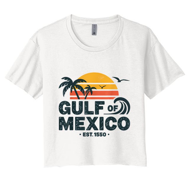 Gulf Of Mexico Est. 1550 Tropical Beach Travel Souvenir Crop Top