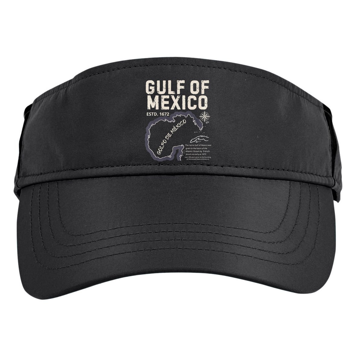 Gulf Of Mexico 1672 Historic Map Golfo De MéXico Estd. 1672 Adult Drive Performance Visor