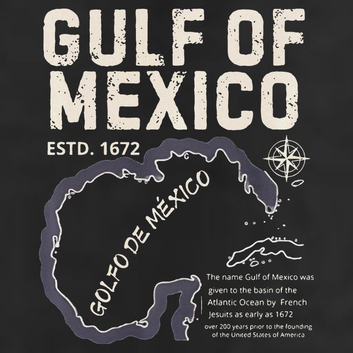 Gulf Of Mexico 1672 Historic Map Golfo De MéXico Estd. 1672 Adult Drive Performance Visor