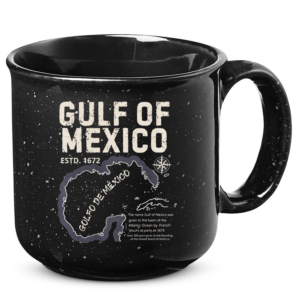 Gulf Of Mexico 1672 Historic Map Golfo De MéXico Estd. 1672 15oz Campfire Ceramic Mug