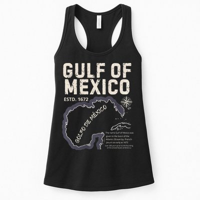 Gulf Of Mexico 1672 Historic Map Golfo De MéXico Estd. 1672 Womens Tank Top