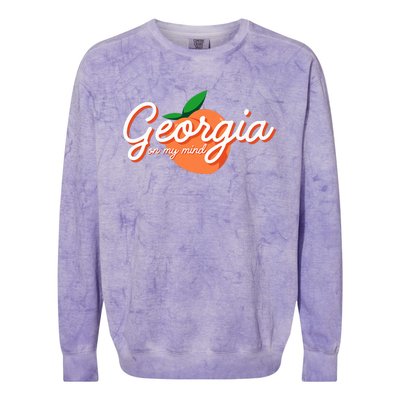 Georgia On My Mind Vacation Souvenir Colorblast Crewneck Sweatshirt