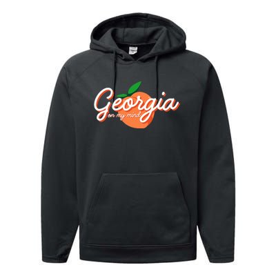 Georgia On My Mind Vacation Souvenir Performance Fleece Hoodie