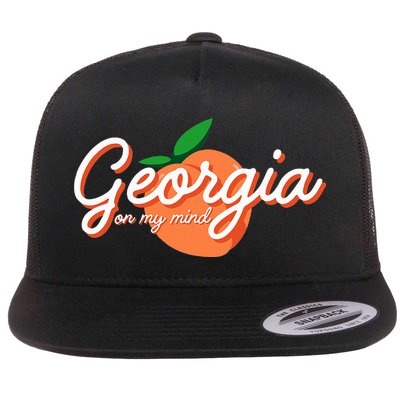 Georgia On My Mind Vacation Souvenir Flat Bill Trucker Hat