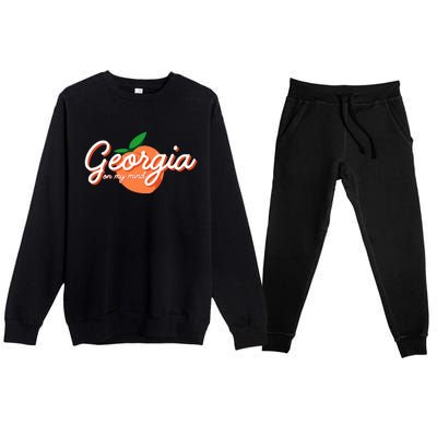 Georgia On My Mind Vacation Souvenir Premium Crewneck Sweatsuit Set