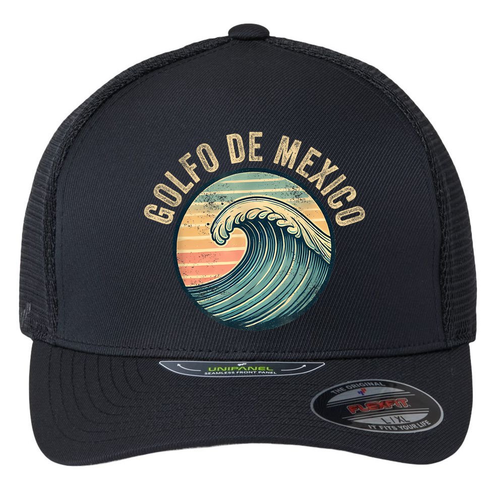 Golfo Of Mexico Souvenir Flexfit Unipanel Trucker Cap