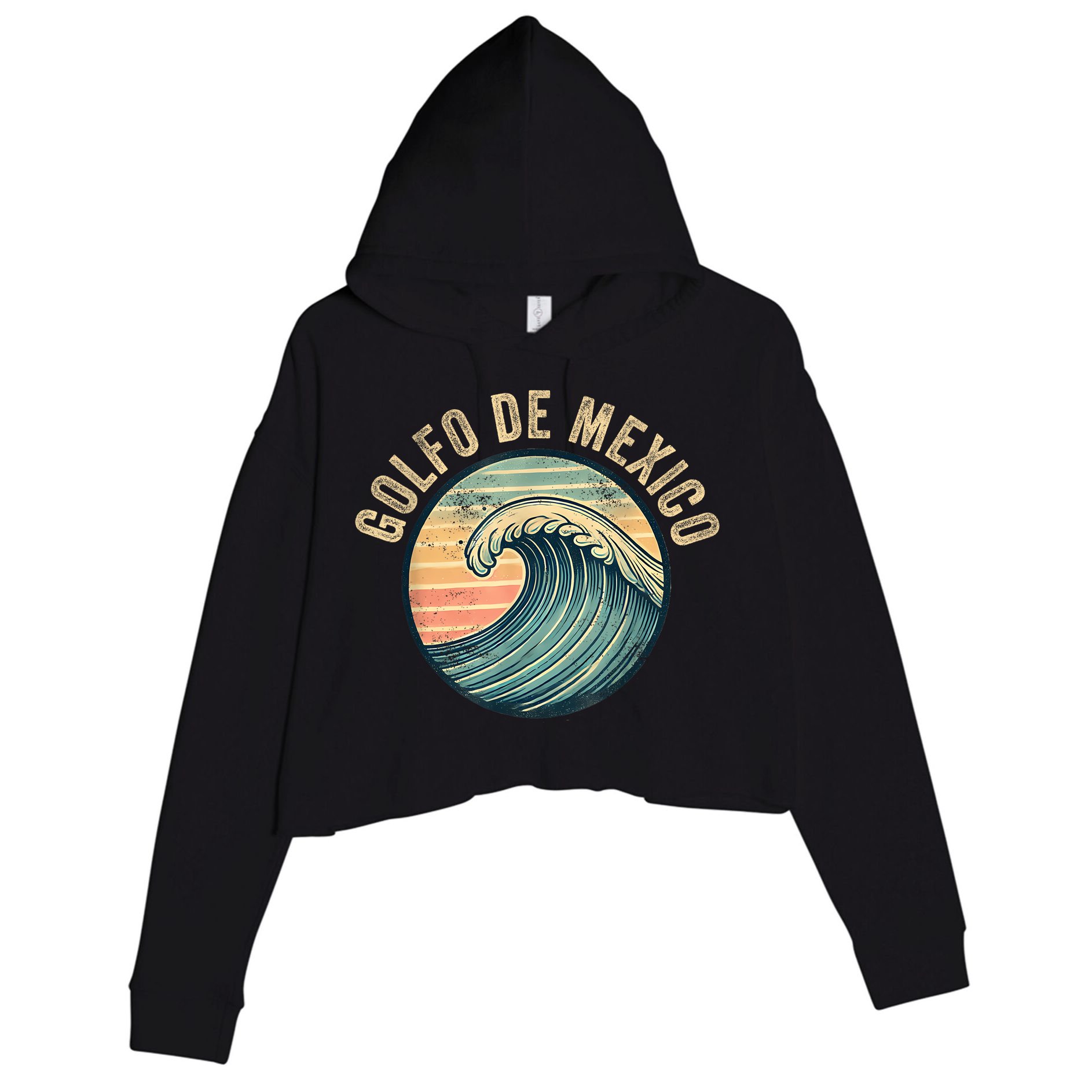 Golfo Of Mexico Souvenir Crop Fleece Hoodie