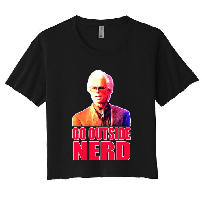 Go Outside Nerd Baby Billy Chirps Women's Crop Top Tee