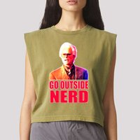 Go Outside Nerd Baby Billy Chirps Garment-Dyed Women's Muscle Tee