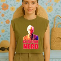 Go Outside Nerd Baby Billy Chirps Garment-Dyed Women's Muscle Tee