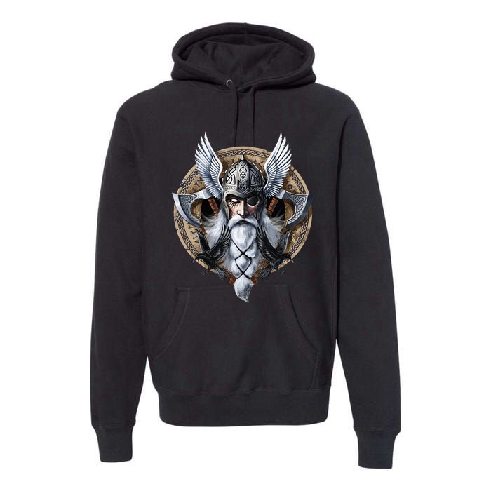 God Odin Norse Viking Warrior Nordic Pagan Premium Hoodie