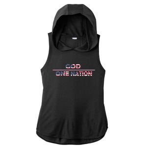 God One Nation Under God Patriotic For Christian Meaningful Gift Ladies PosiCharge Tri-Blend Wicking Draft Hoodie Tank