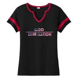 God One Nation Under God Patriotic For Christian Meaningful Gift Ladies Halftime Notch Neck Tee