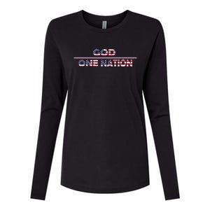 God One Nation Under God Patriotic For Christian Meaningful Gift Womens Cotton Relaxed Long Sleeve T-Shirt