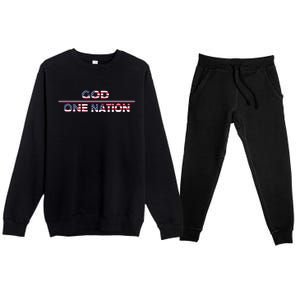 God One Nation Under God Patriotic For Christian Meaningful Gift Premium Crewneck Sweatsuit Set