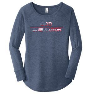 God One Nation Under God Patriotic For Christian Meaningful Gift Women's Perfect Tri Tunic Long Sleeve Shirt