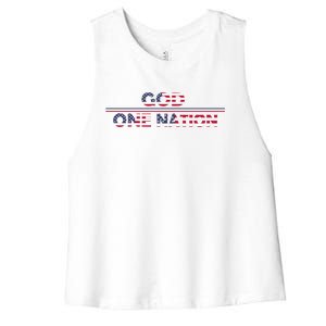 God One Nation Under God Patriotic For Christian Meaningful Gift Women's Racerback Cropped Tank