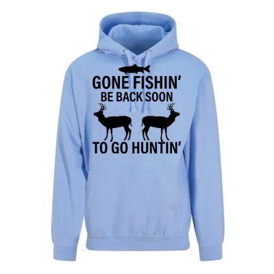 Gone Fishing Be Back Soon To Go Hunting Unisex Surf Hoodie