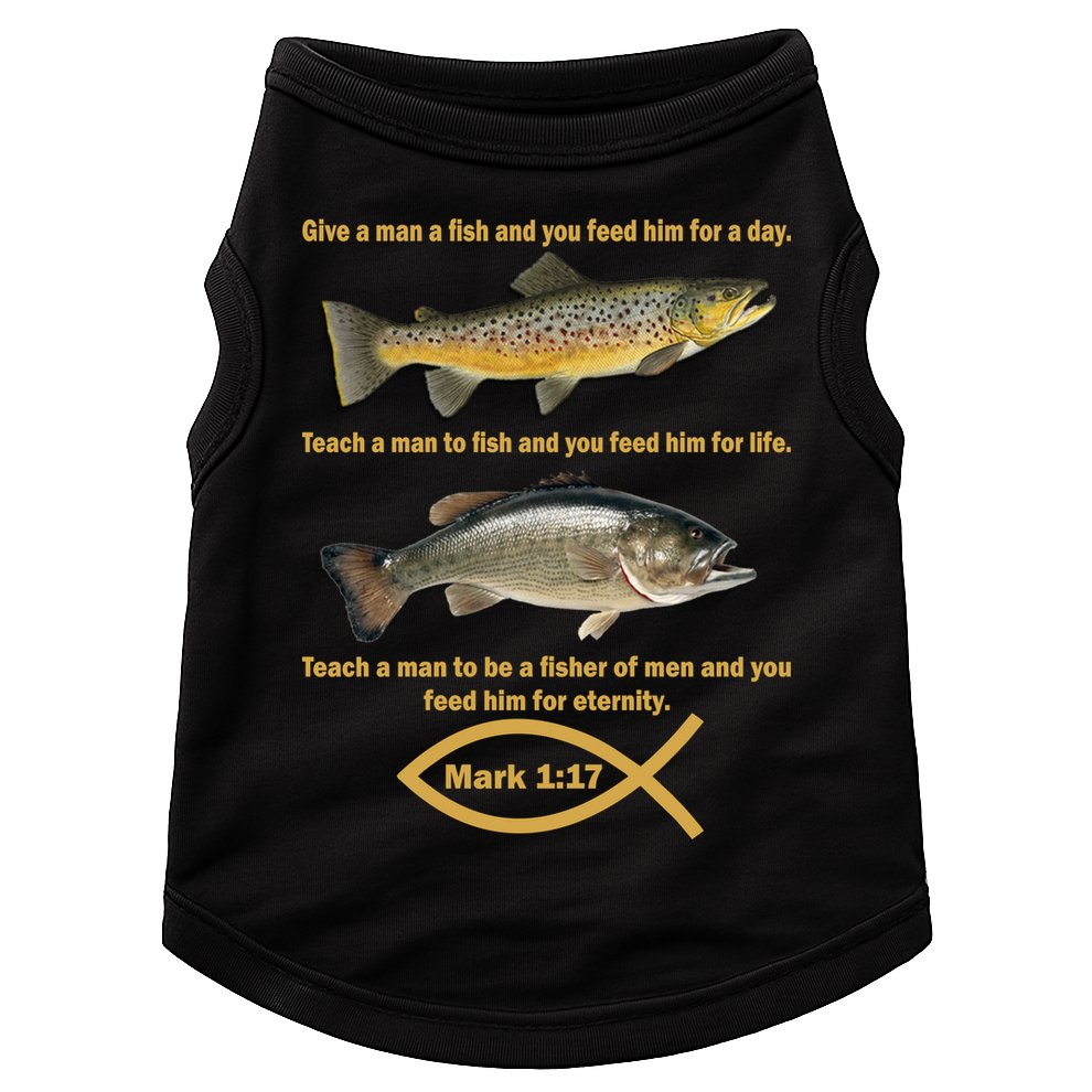 Gone Fishing Christian Quote Mark 1:17 Doggie Tank