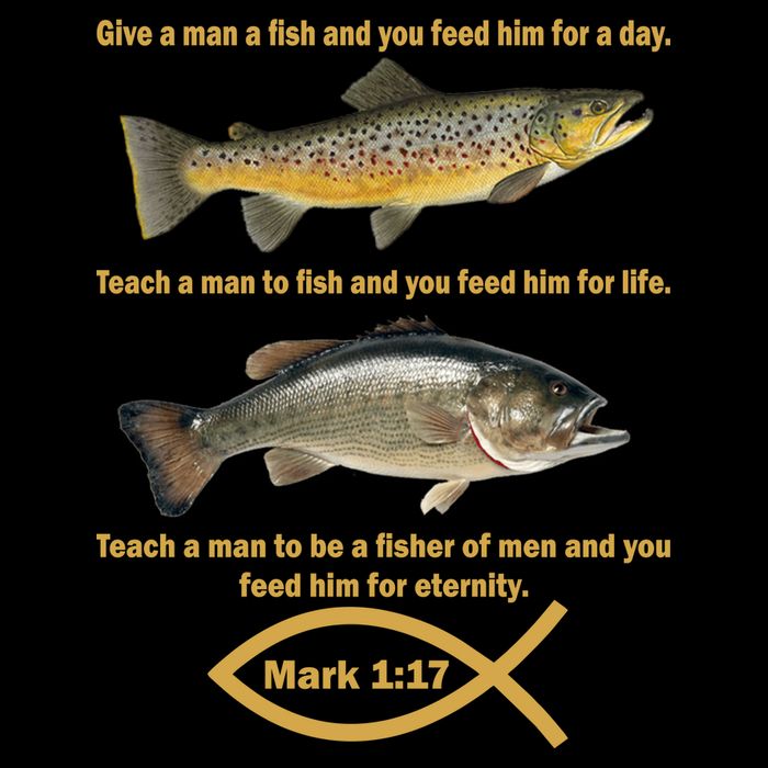 Gone Fishing Christian Quote Mark 1:17 Cooling Performance Crew T-Shirt
