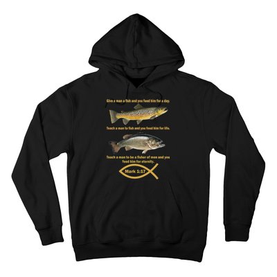 Gone Fishing Christian Quote Mark 1:17 Hoodie