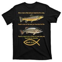 Gone Fishing Christian Quote Mark 1:17 T-Shirt