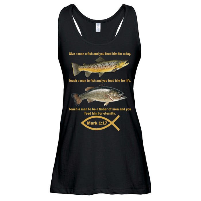 Gone Fishing Christian Quote Mark 1:17 Ladies Essential Flowy Tank