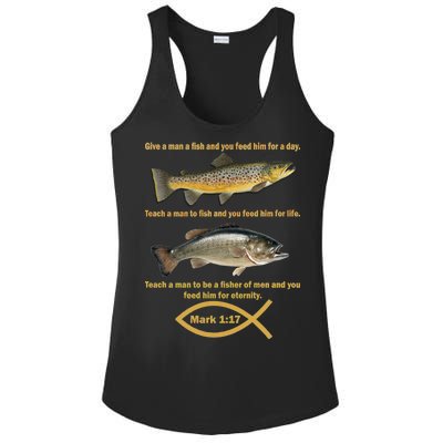 Gone Fishing Christian Quote Mark 1:17 Ladies PosiCharge Competitor Racerback Tank