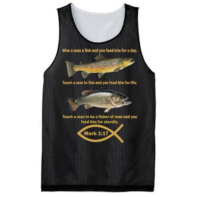 Gone Fishing Christian Quote Mark 1:17 Mesh Reversible Basketball Jersey Tank