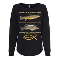 Gone Fishing Christian Quote Mark 1:17 Womens California Wash Sweatshirt