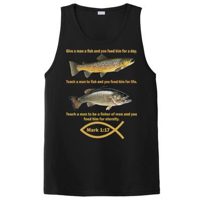 Gone Fishing Christian Quote Mark 1:17 PosiCharge Competitor Tank