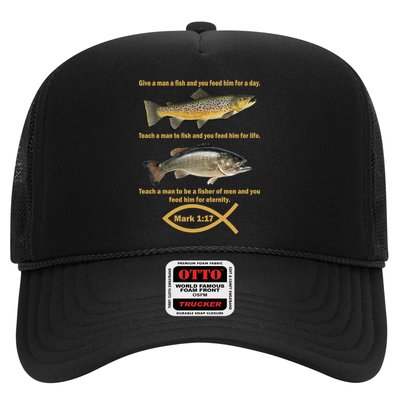 Gone Fishing Christian Quote Mark 1:17 Trucker Hat