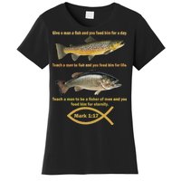 Gone Fishing Christian Quote Mark 1:17 Women's T-Shirt