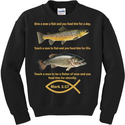 Gone Fishing Christian Quote Mark 1:17 Kids Sweatshirt