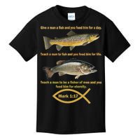 Gone Fishing Christian Quote Mark 1:17 Kids T-Shirt