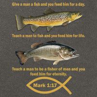 Gone Fishing Christian Quote Mark 1:17 Cotton Canvas Backpack