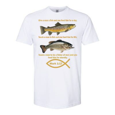 Gone Fishing Christian Quote Mark 1:17 Softstyle CVC T-Shirt