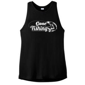 Gone Fishing Logo Ladies PosiCharge Tri-Blend Wicking Tank