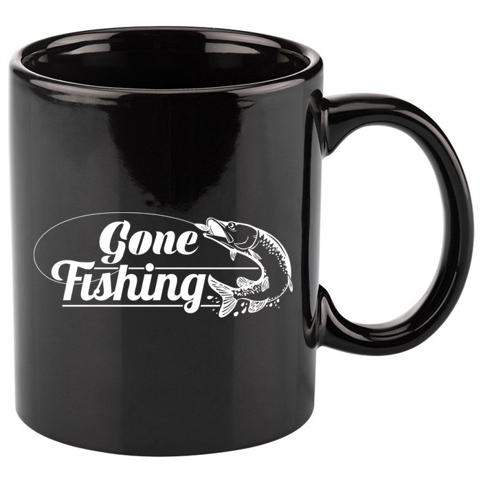 Gone Fishing Logo 11oz C Handle Ceramic Mug