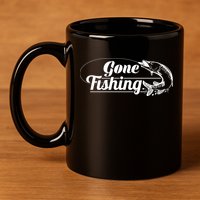 Gone Fishing Logo 11oz C Handle Ceramic Mug