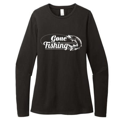 Gone Fishing Logo Womens CVC Long Sleeve Shirt