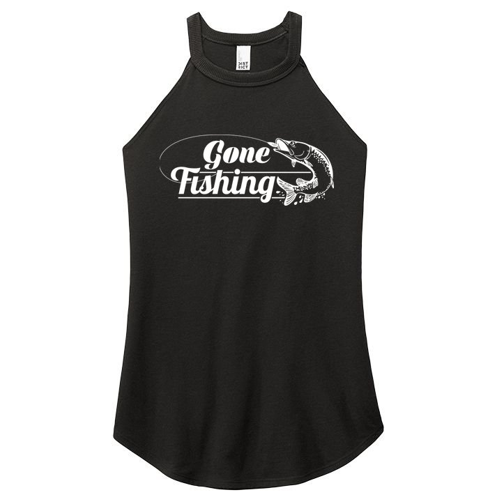 Gone Fishing Logo Women's Perfect Tri Rocker Tank