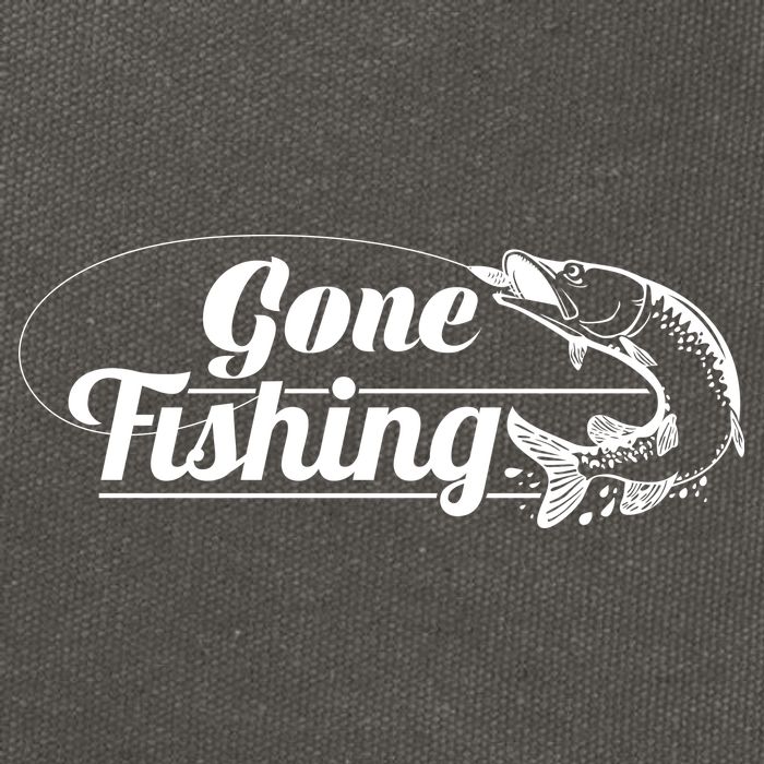 Gone Fishing Logo Cotton Canvas Backpack