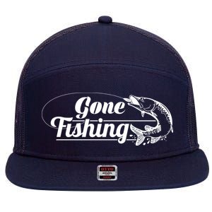 Gone Fishing Logo 7 Panel Mesh Trucker Snapback Hat